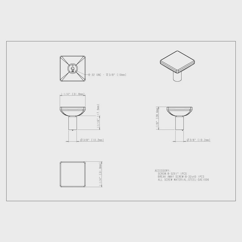 Walker 1 Cabinet Knob