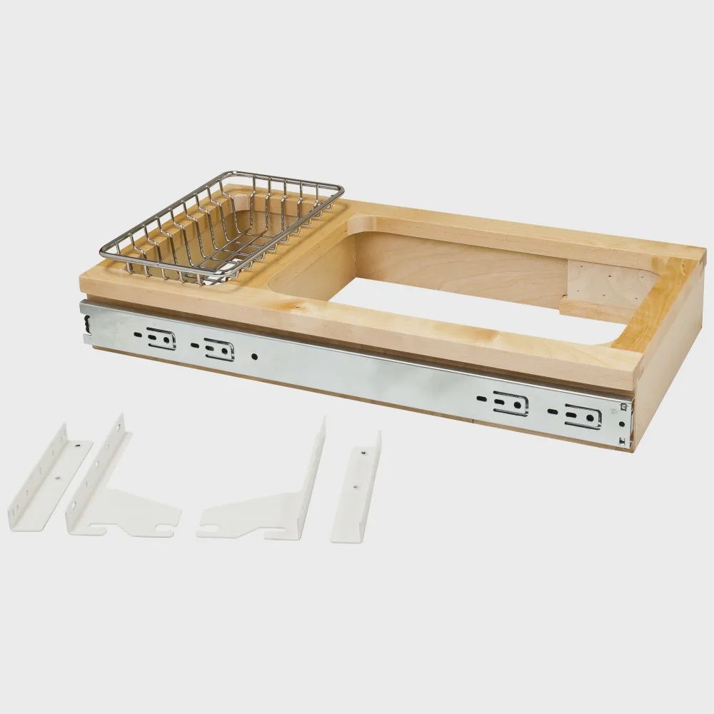 Wood Top-Mount Trashcan Pullout, Configuration: Single 35 or 50 qt, Minimum Cabinet Opening: 12"