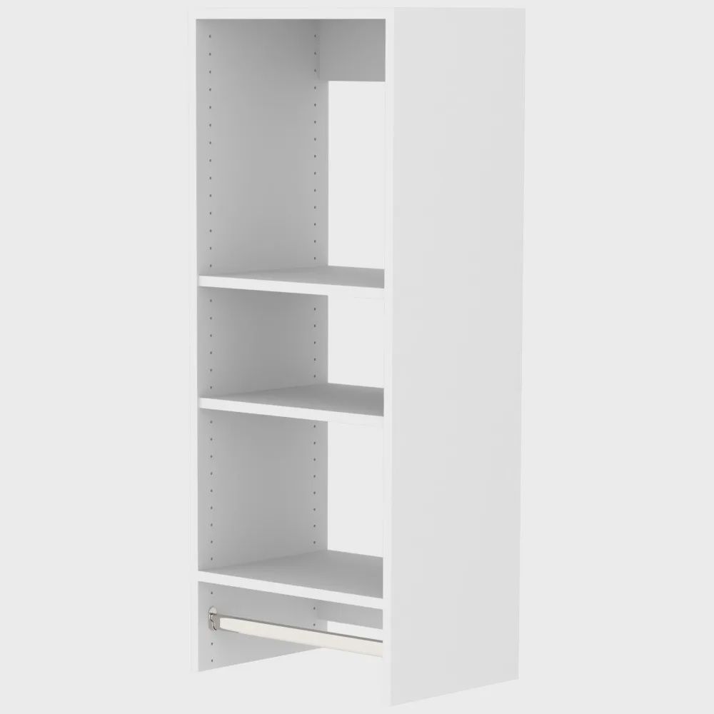 Hanging &amp; 2 Shelving Frame with Rod &amp; 2 Adjustable Shelves, Finish: White, WIDTH: 19-1/2"