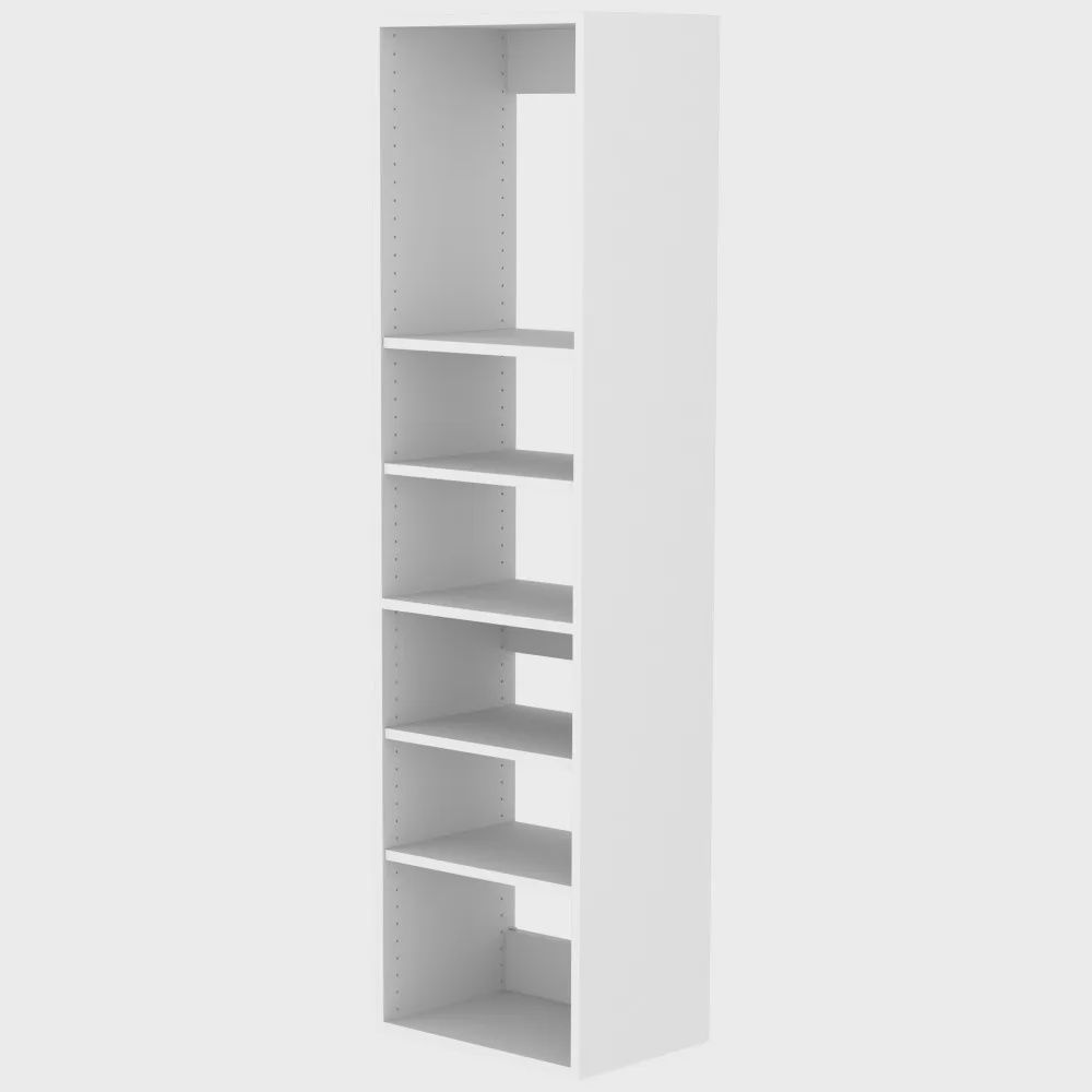 Shelving Frame with 4 Adjustable Shelves, Finish: White, WIDTH: 19-1/2"