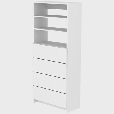 Drawer Floor Tower Frame with Large Drawers &amp; Adjustable Shelving, 14"D