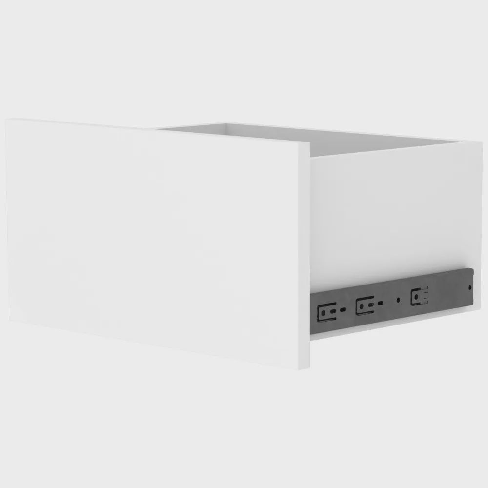 Large Drawer Box, 14"D, Finish: White, WIDTH: 18"W x 8"H x 14"D