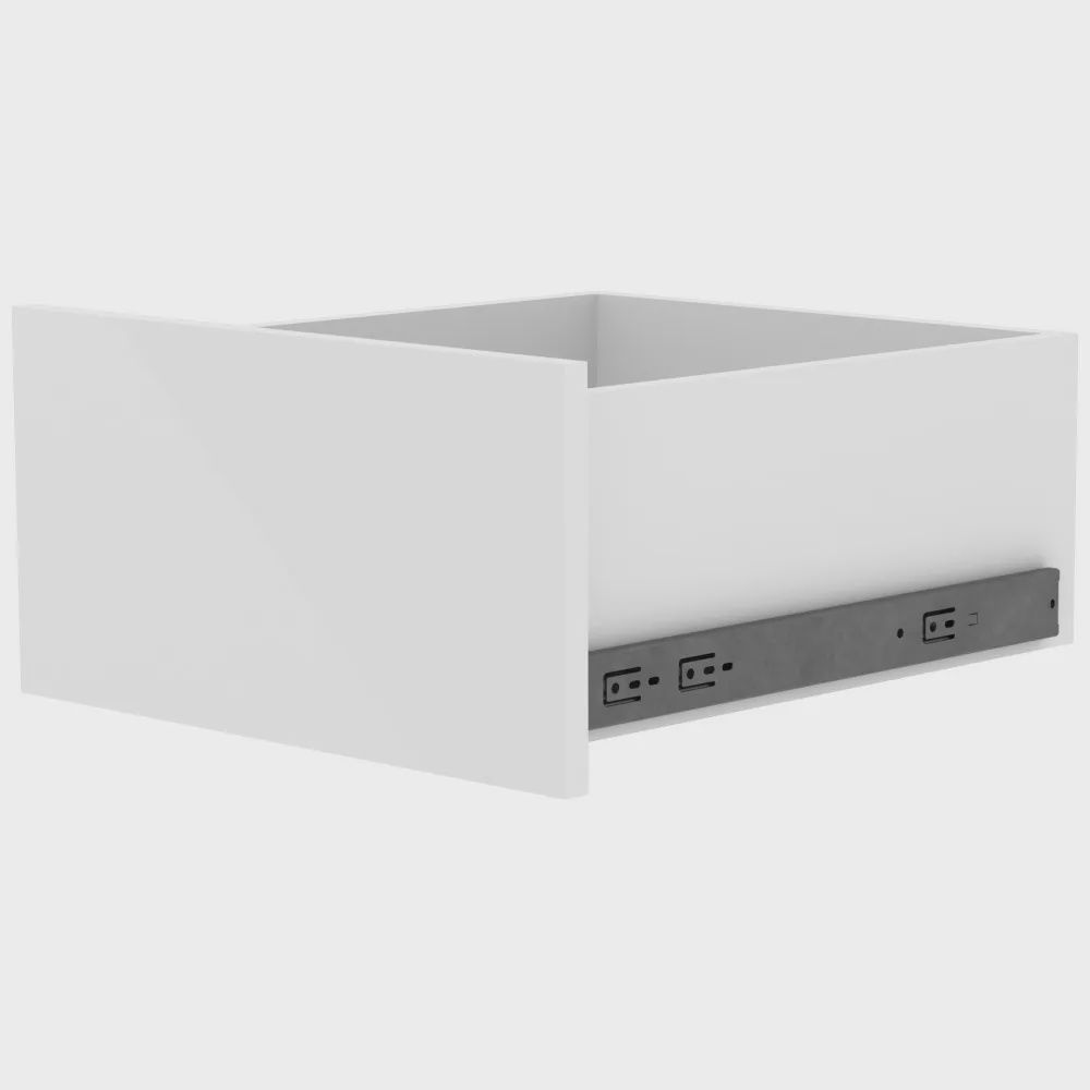 Large Drawer Box, 20"D, Finish: White, WIDTH: 18"W x 8"H x 20"D