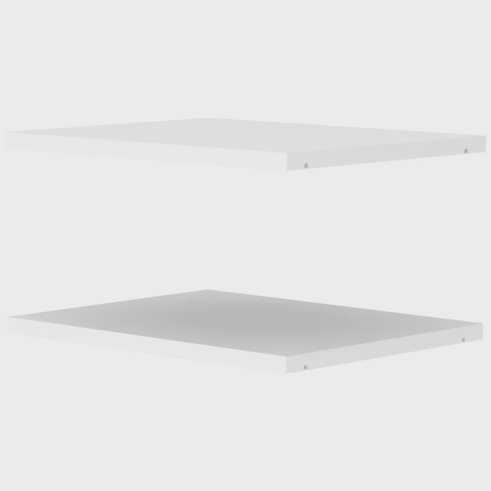 Adjustable Shelf, 2‑Pack, 14"D, Finish: White, WIDTH: 18"W x 3/4"H x 14"D