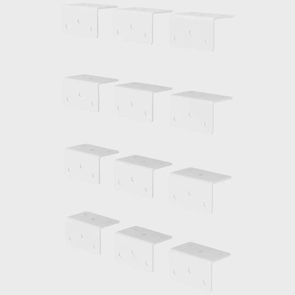 Closet L‑Bracket — 12‑Pack, Finish: White
