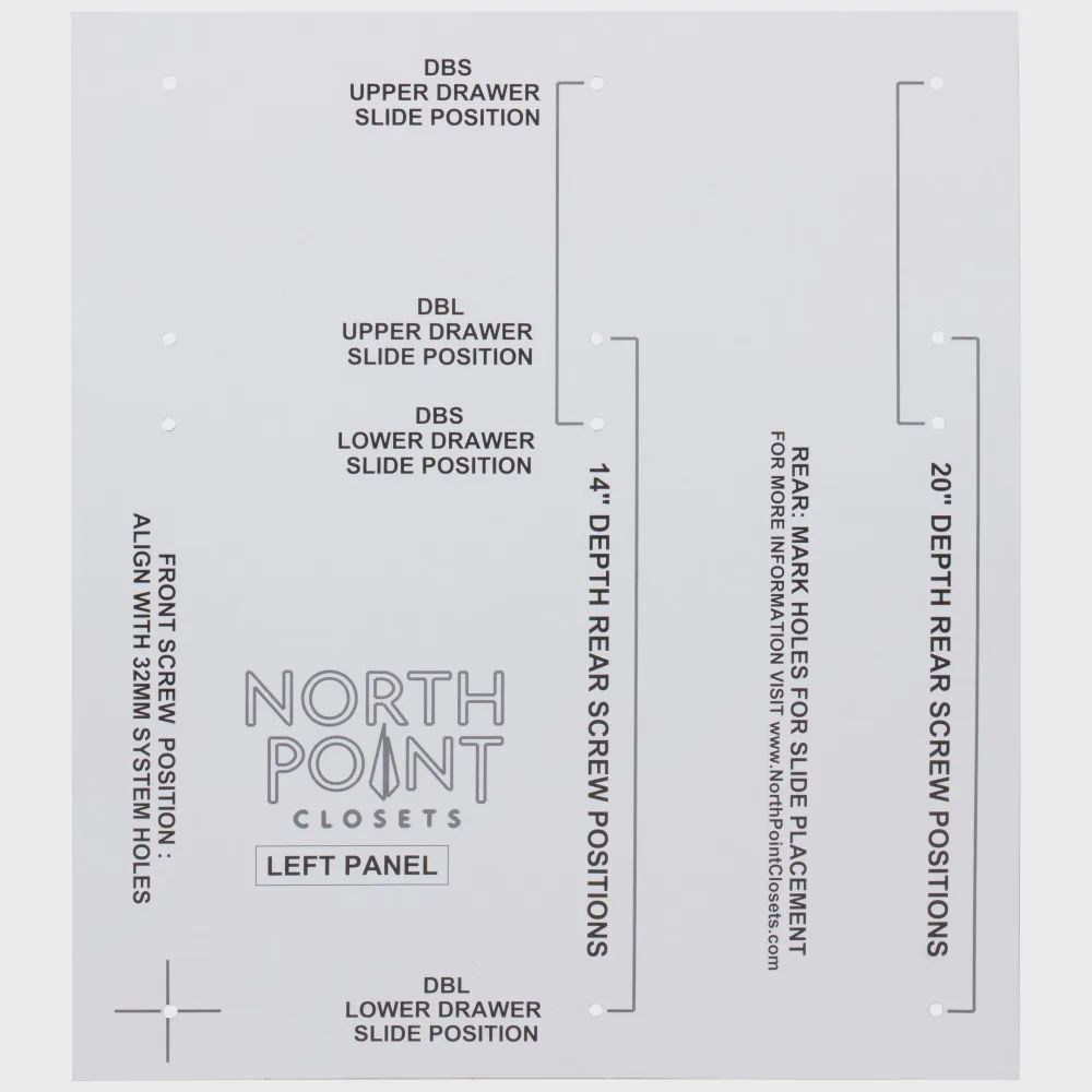 Template for Drawer Box Hole Placement