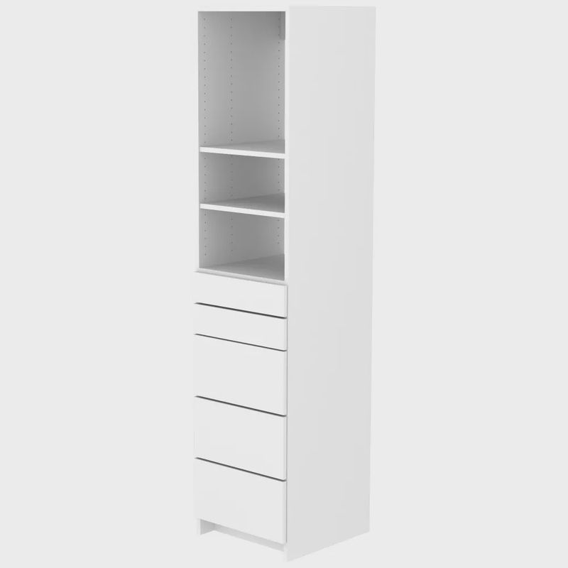 Drawer Floor Tower Frame with Small &amp; Large Drawers, Adjustable Shelving, 20"D