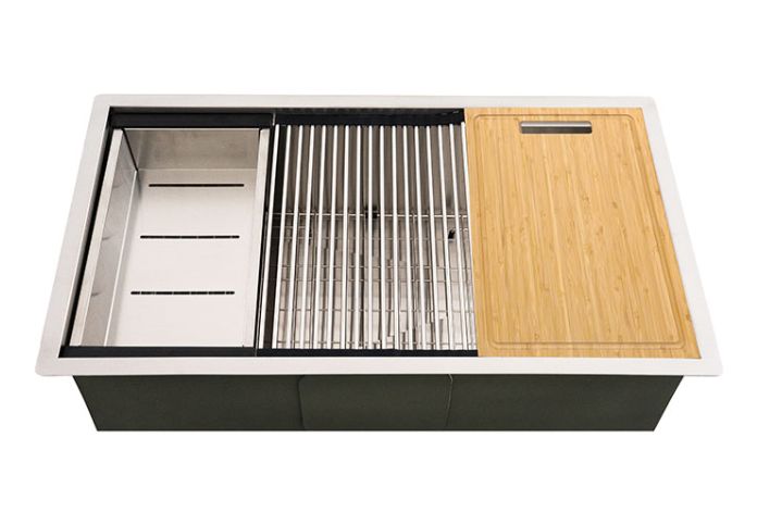 Handcrafted 33" Workstation Sink – 16‑Gauge Stainless Steel