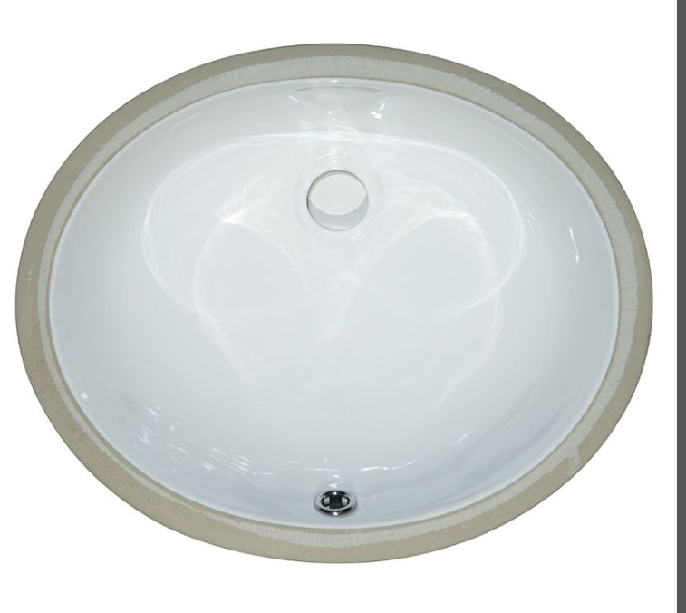 17" Oval Undermount Vanity Sink – Durable Porcelain, Classic Style