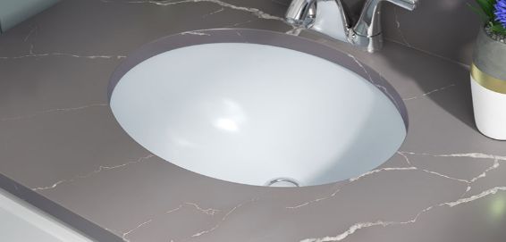 17" Oval Undermount Vanity Sink – Durable Porcelain, Classic Style