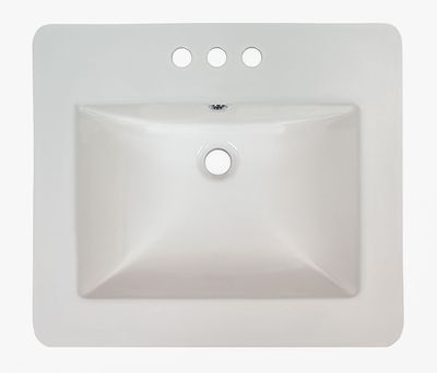 21" x 18" Overmount Rectangle Porcelain Vanity Sink
