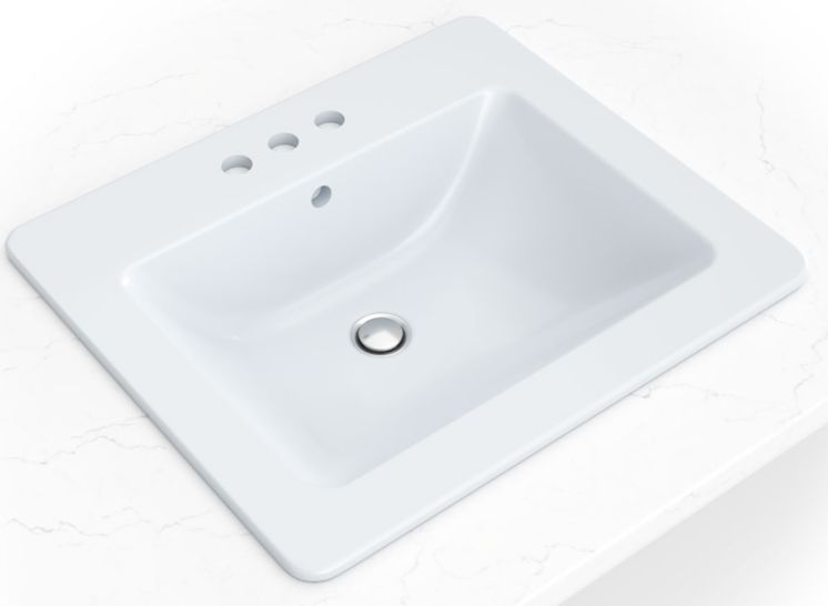 21" x 18" Overmount Rectangle Porcelain Vanity Sink