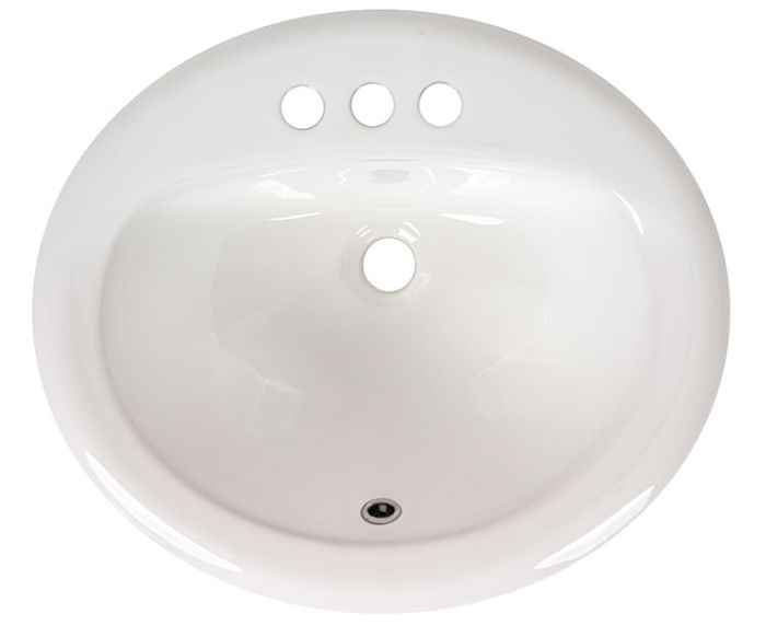 20½" x 17⅝" Oval Overmount Porcelain Vanity Sink