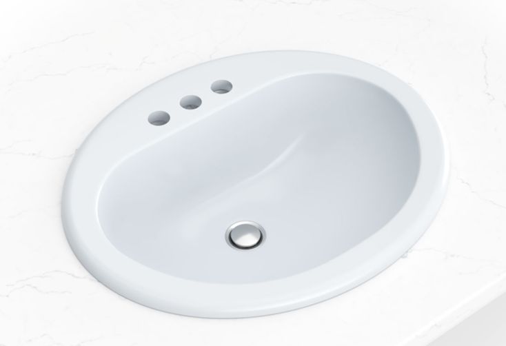 20½" x 17⅝" Oval Overmount Porcelain Vanity Sink