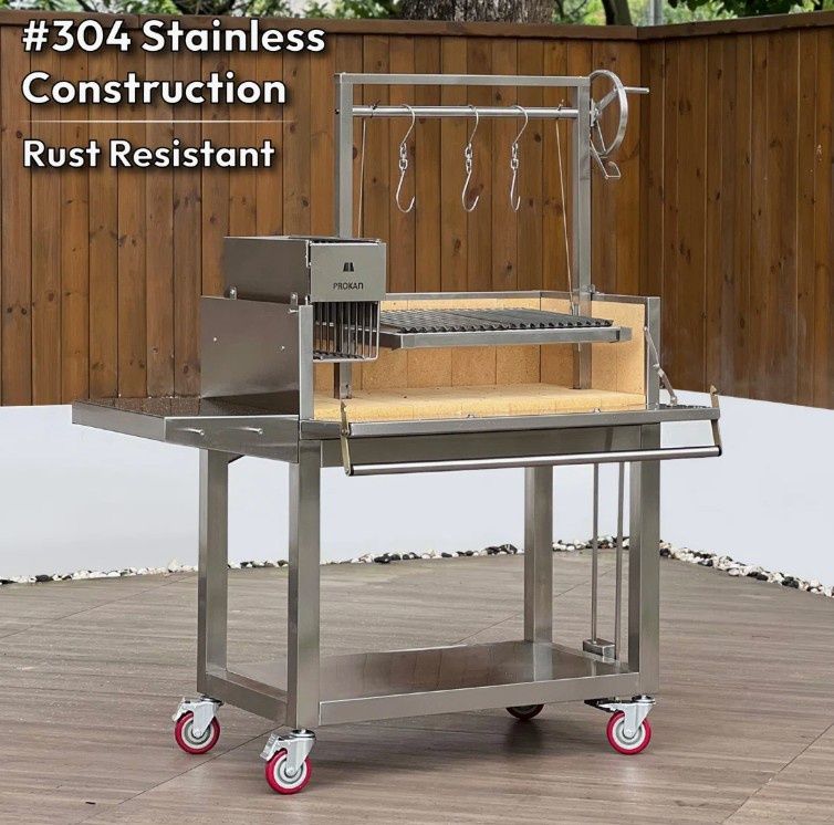 42" Infinity Ss304 Argentine Charcoal And Wood Bbq Grill