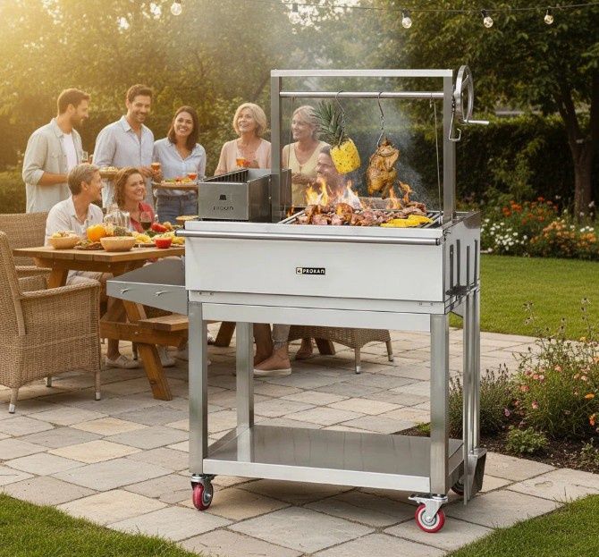 42" Infinity Ss304 Argentine Charcoal And Wood Bbq Grill