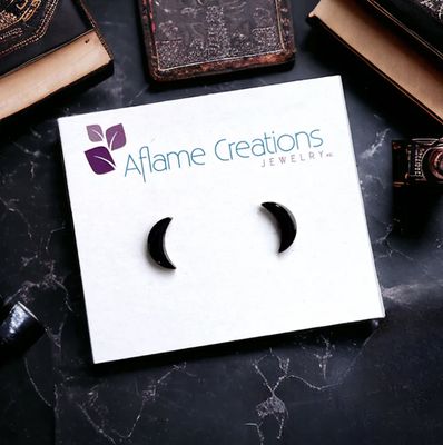 Tiny Moon Stud Earrings