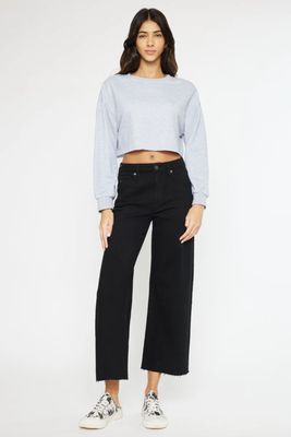 Daniella High Rise Crop Wide Leg Jeans