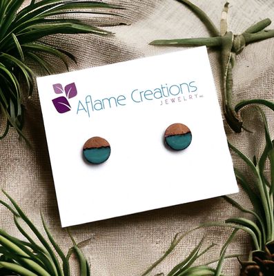 Half-Copper Stud Earrings