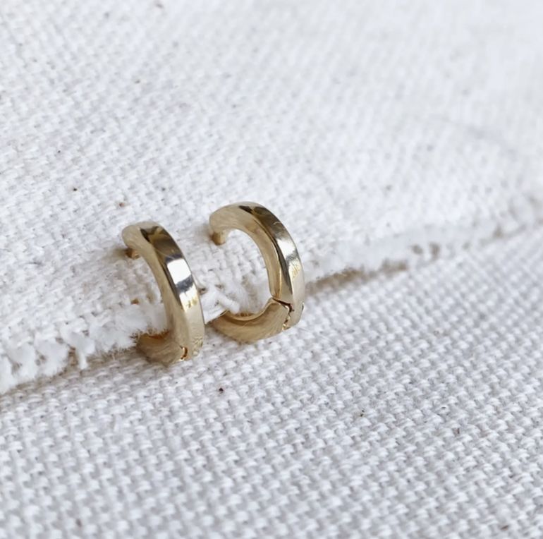 18k GF 10mm Clicker Hoop Earring