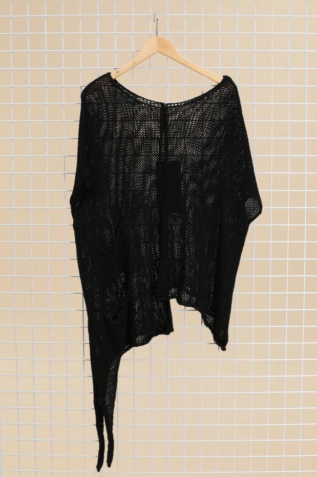 Iris Cotton Sweater, Colour: Black