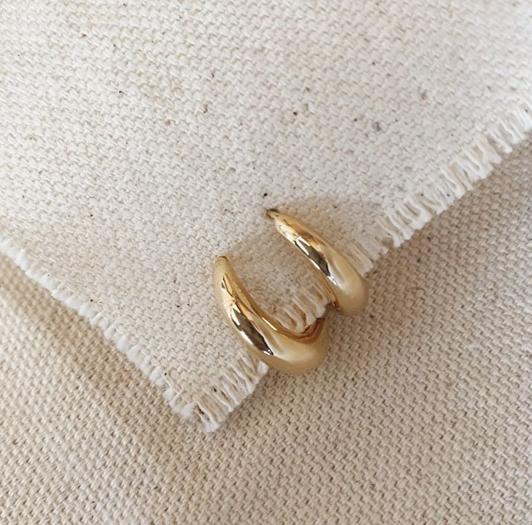 18k Gold Filled Artisan Style Clicker Hoop Earrings