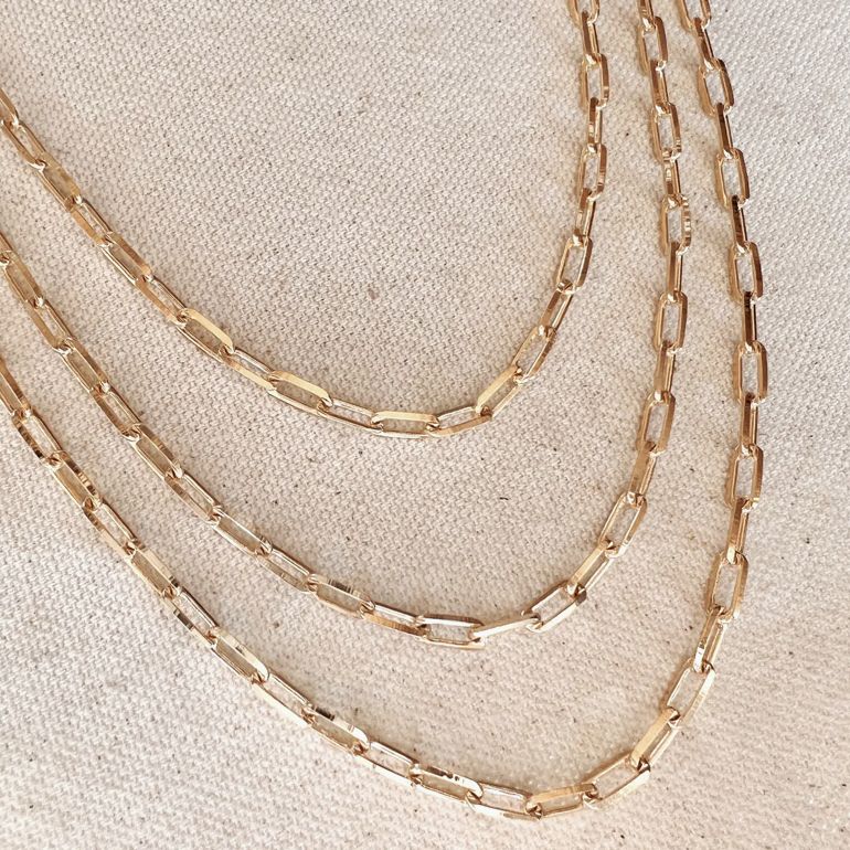 18k Gold Filled Paperclip Link Chain