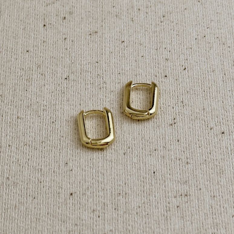 18k Gold Filled Oblong Hoop Earrings