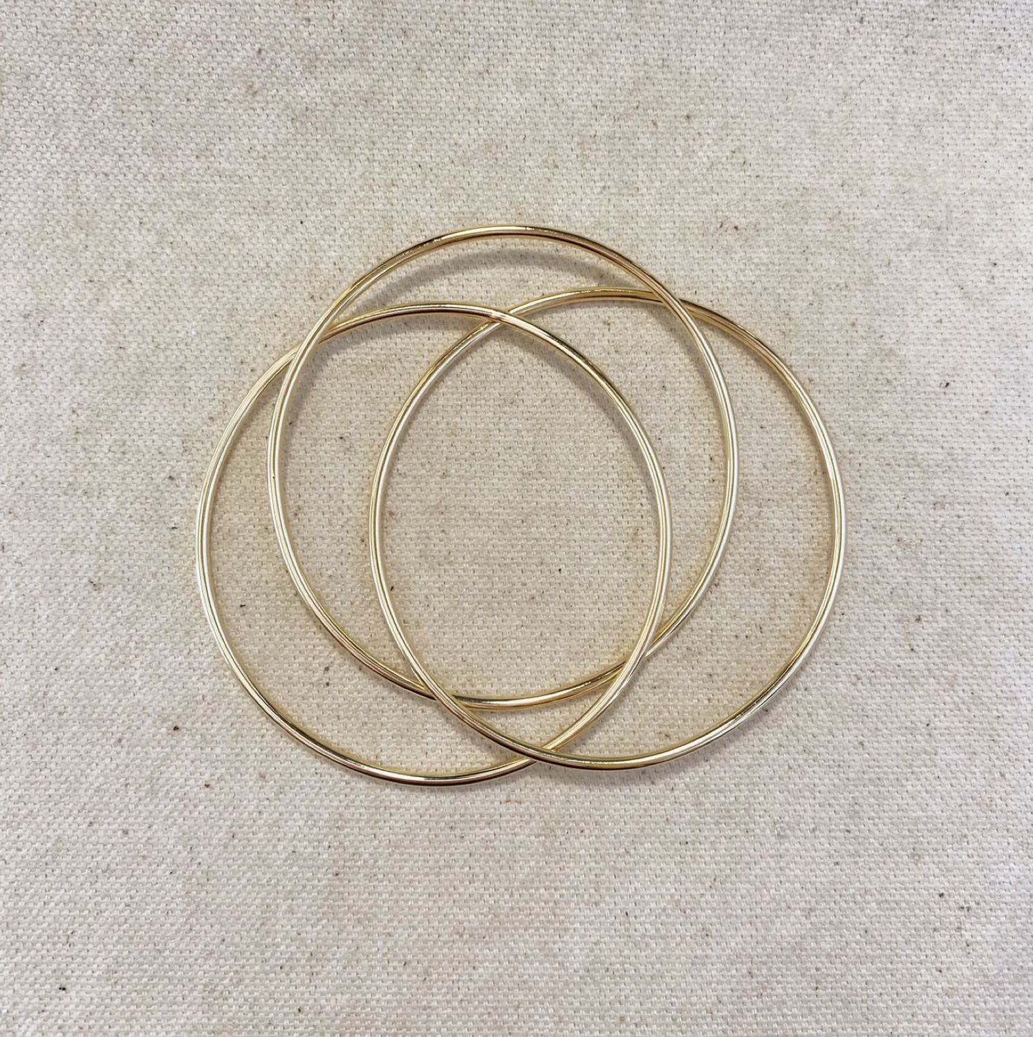 18k Gold Filled Triple Bangle Bracelet