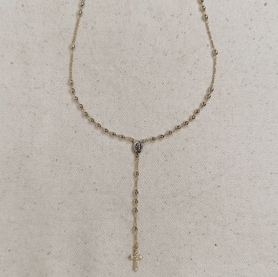 18k Gold Filled Traditional Rosary Necklace