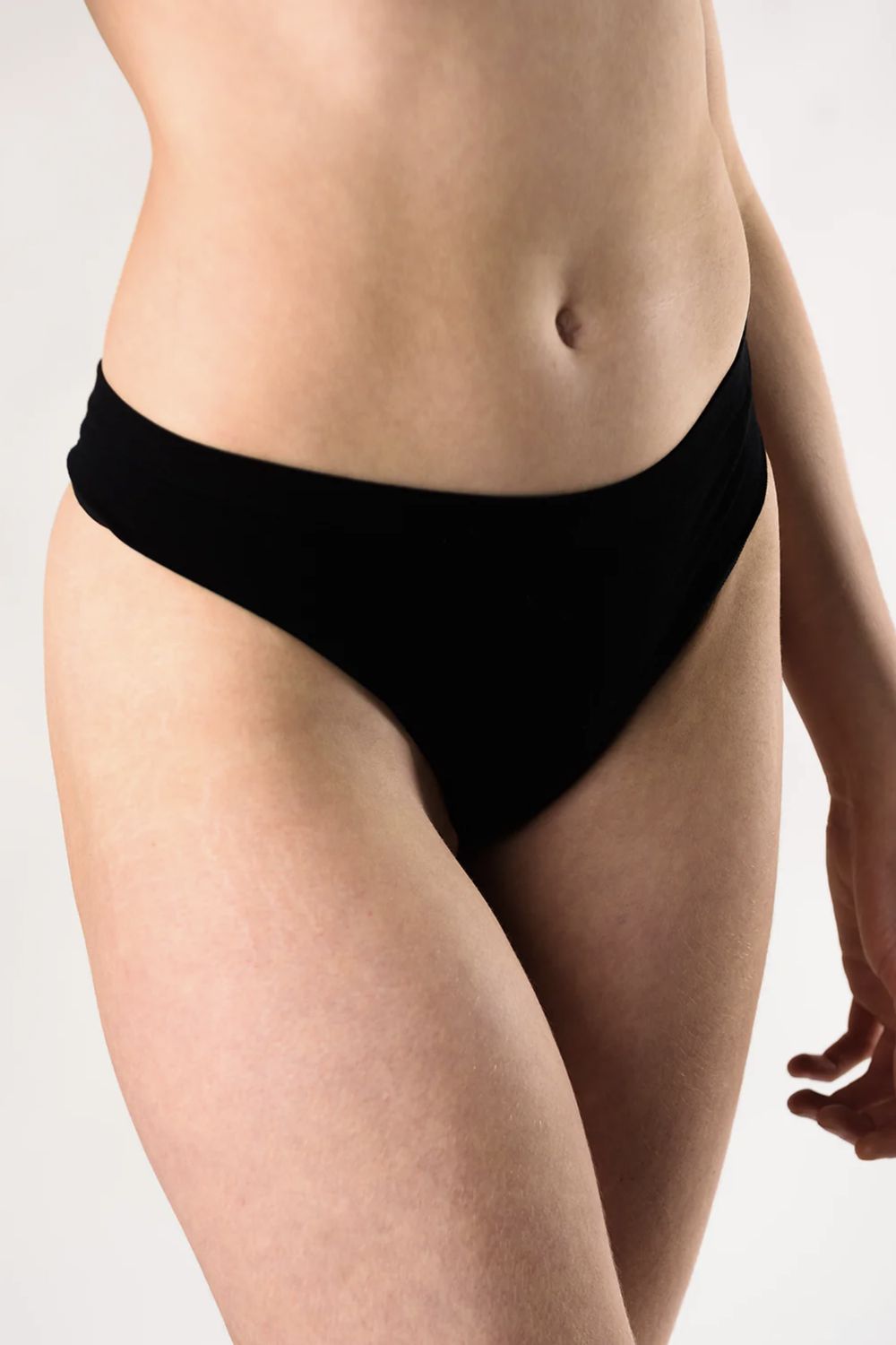2-Pack Bamboo Thong, Colour: Black, Size: S