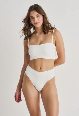 Open Back Cut-Out Bandeau - True White