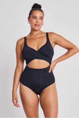 Black Wrap One-Piece
