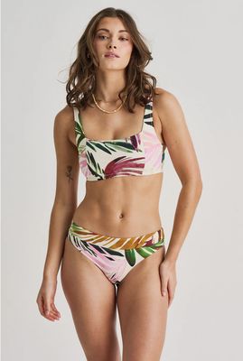 Square Neck Crop Top - Cream Jungle