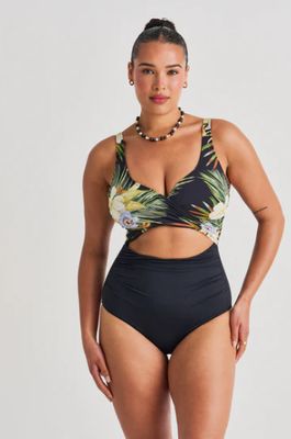 Wrap One-Piece - C.Black Tiki