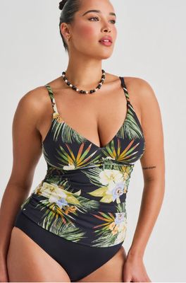 Cami Tankini - Black Tiki