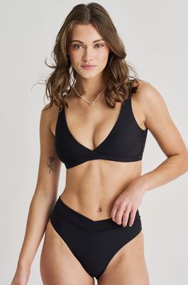 V-Neck Crop Top - Black