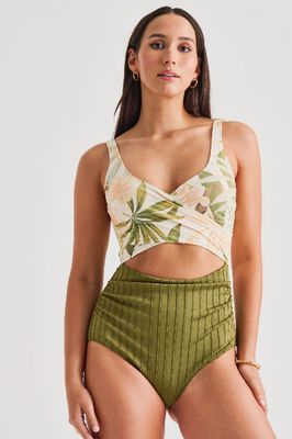 Wrap One-Piece - Cream Garden
