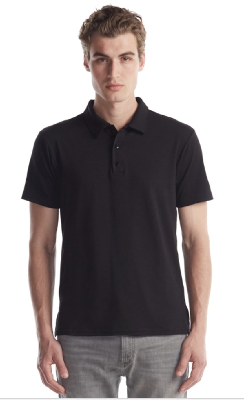 Men's Bamboo Stretch Polo, Colour: Black, Size: S
