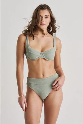 Textured Underwire Bikini Top - Iceberg Green