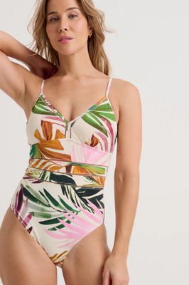 Cami One-Piece with Inserts - Cream Jungle