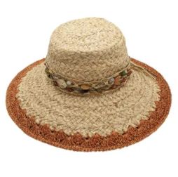 La Paz Raffia Straw Crochet Band Round Sun Resort Hat