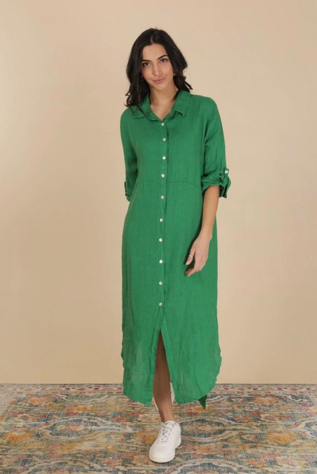Ginger Linen Shirt Dress