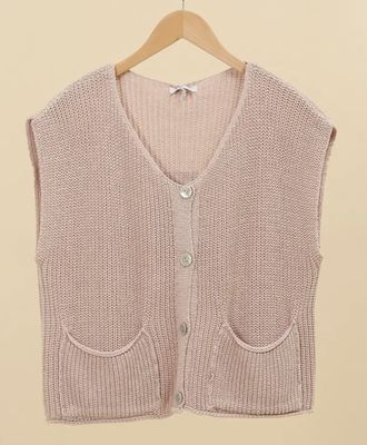 Cotton Cardigan Vest