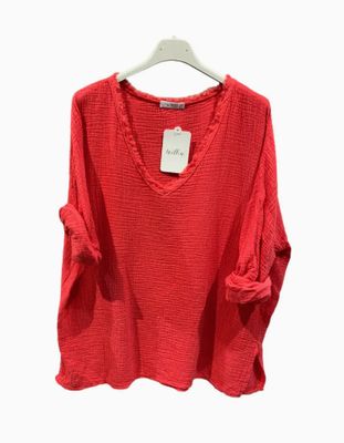 Oversized Cotton-Gauze Top