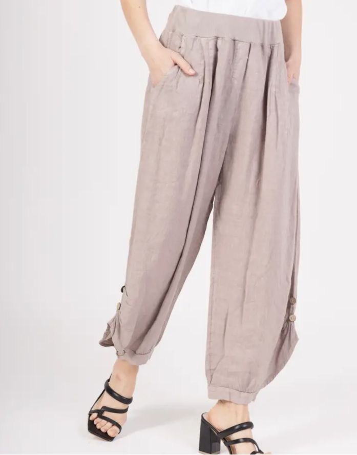 Balloon-Cut Linen Trousers