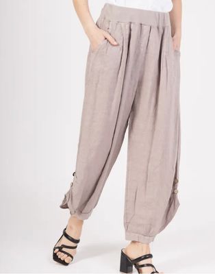 Balloon-Cut Linen Trousers