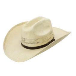 Bueford Straw Faux Leather Band Classic Western Cowboy Hat