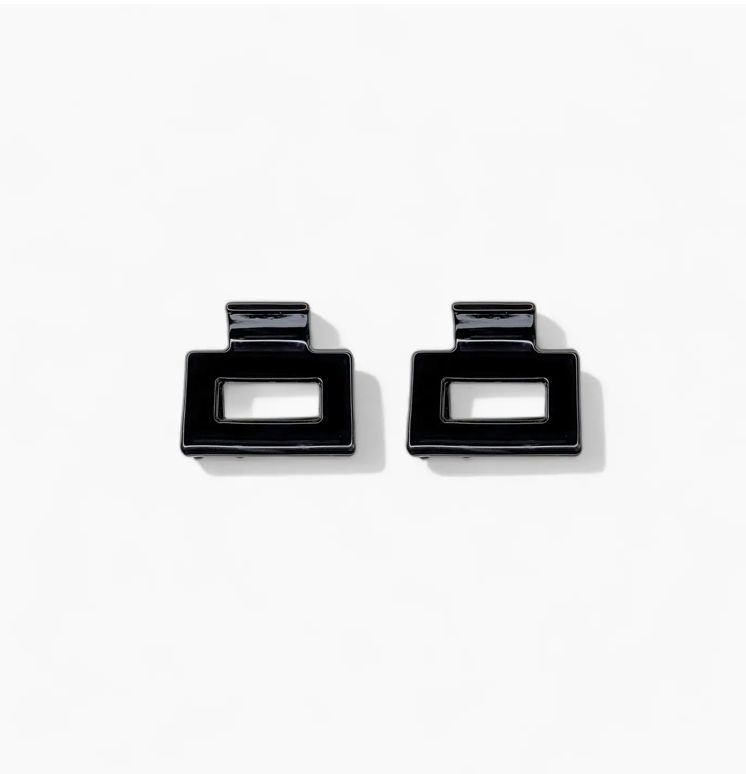 2/pk Mini Square Claw Clips, Colour: Black