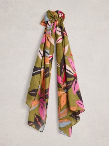 Callie Printed Scarf, Colour: Green